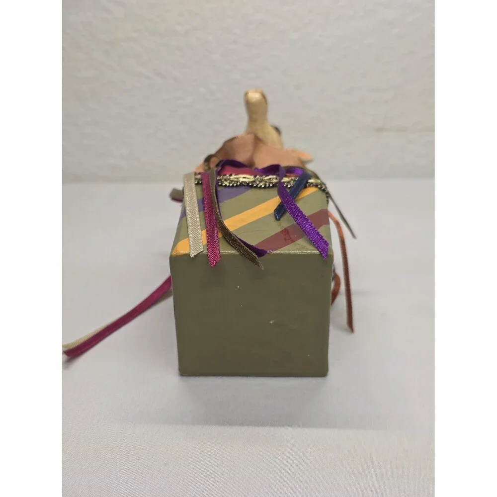 Vintage Katherines Collection Handcrafted Wooden Giraffe Trinket ornament Xmas